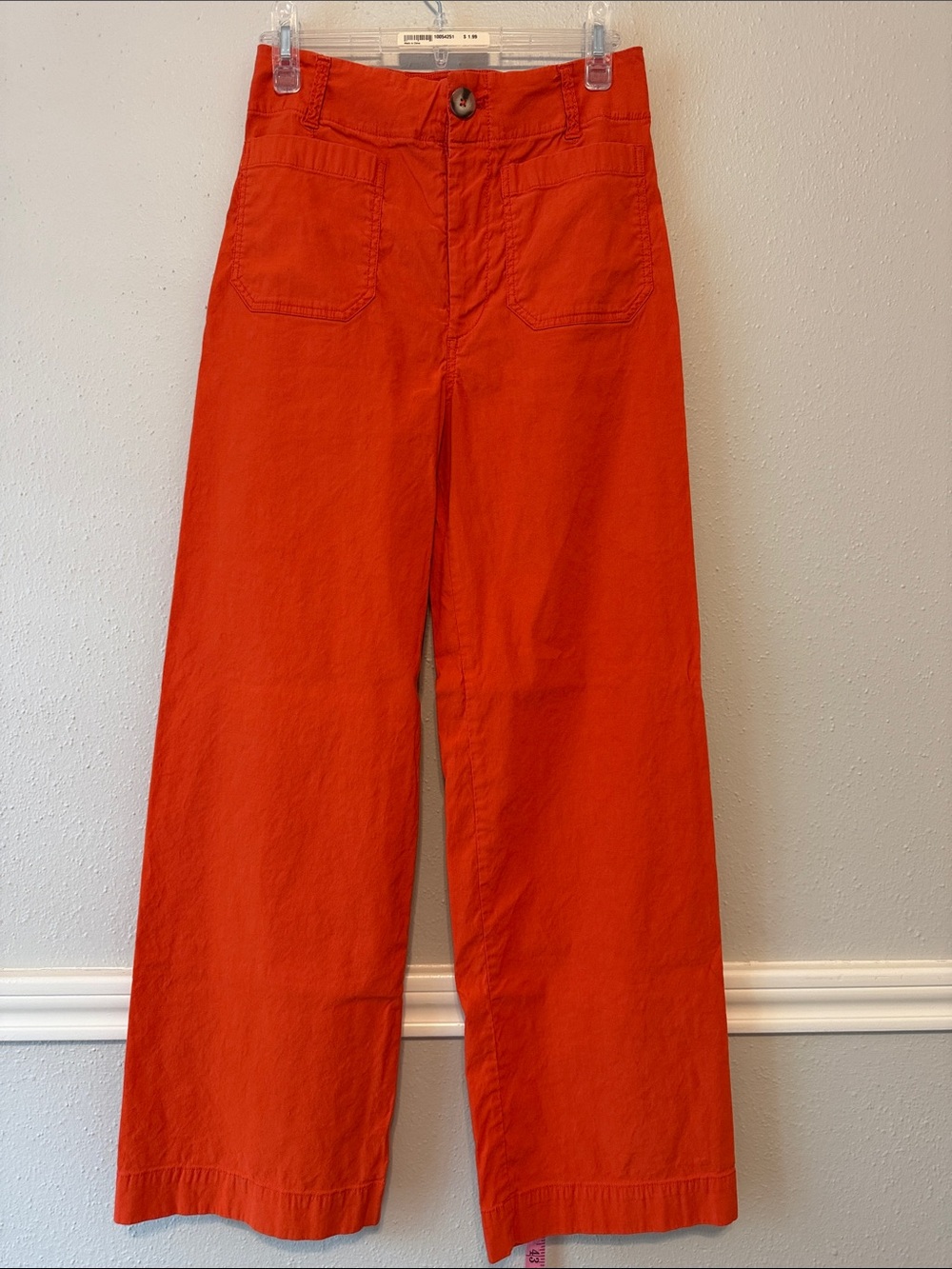 Anthropologie Maeve “The Colette” Wide-Leg Pants in Vibrant Orange